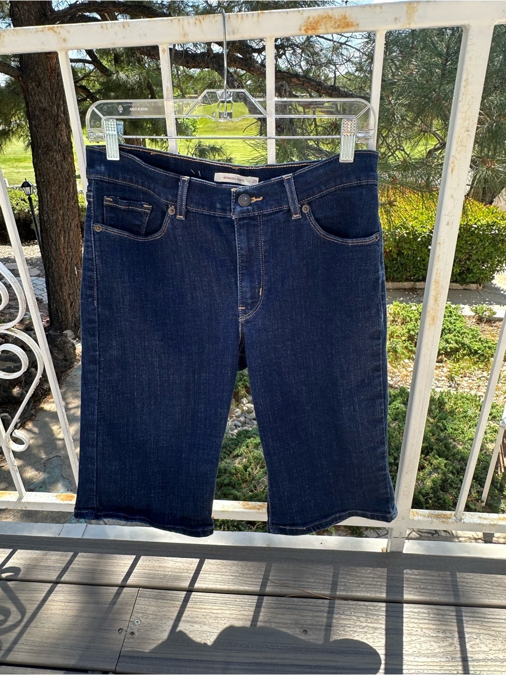 Dark Blue Denim Bermuda Shorts - Brand: